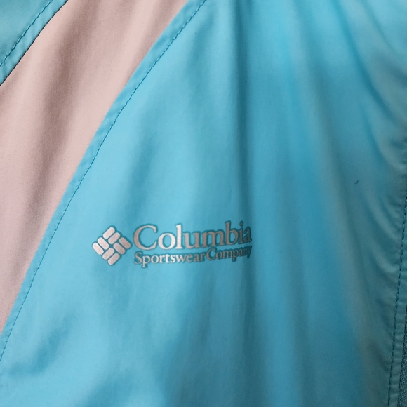 Columbia Blue Colorblock Raincoat, Large - Picture 3 of 15